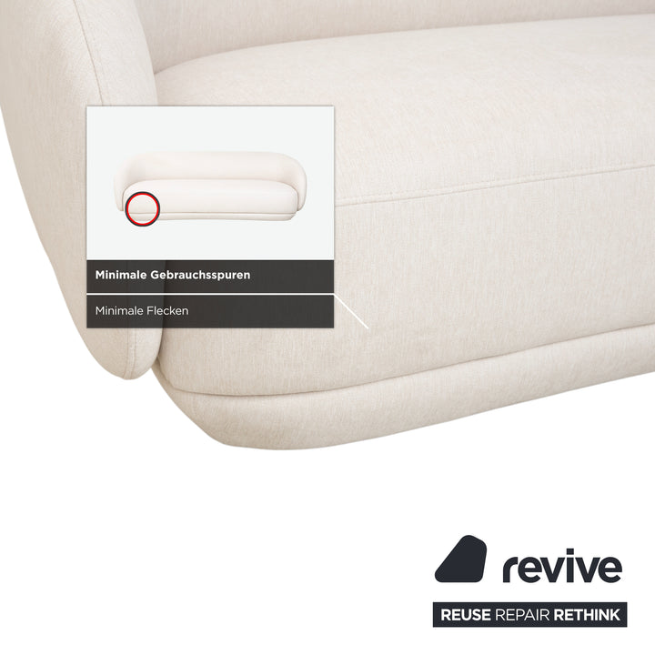 BoConcept Bolzano Stoff Dreisitzer Sessel Hocker Creme Weiß Sofa Couch