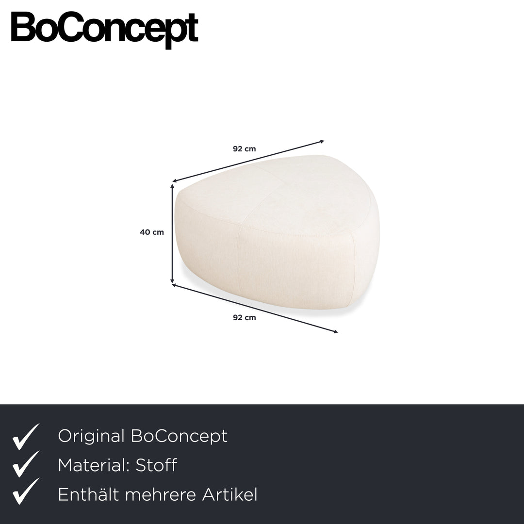 BoConcept Bolzano Stoff Dreisitzer Sessel Hocker Creme Weiß Sofa Couch