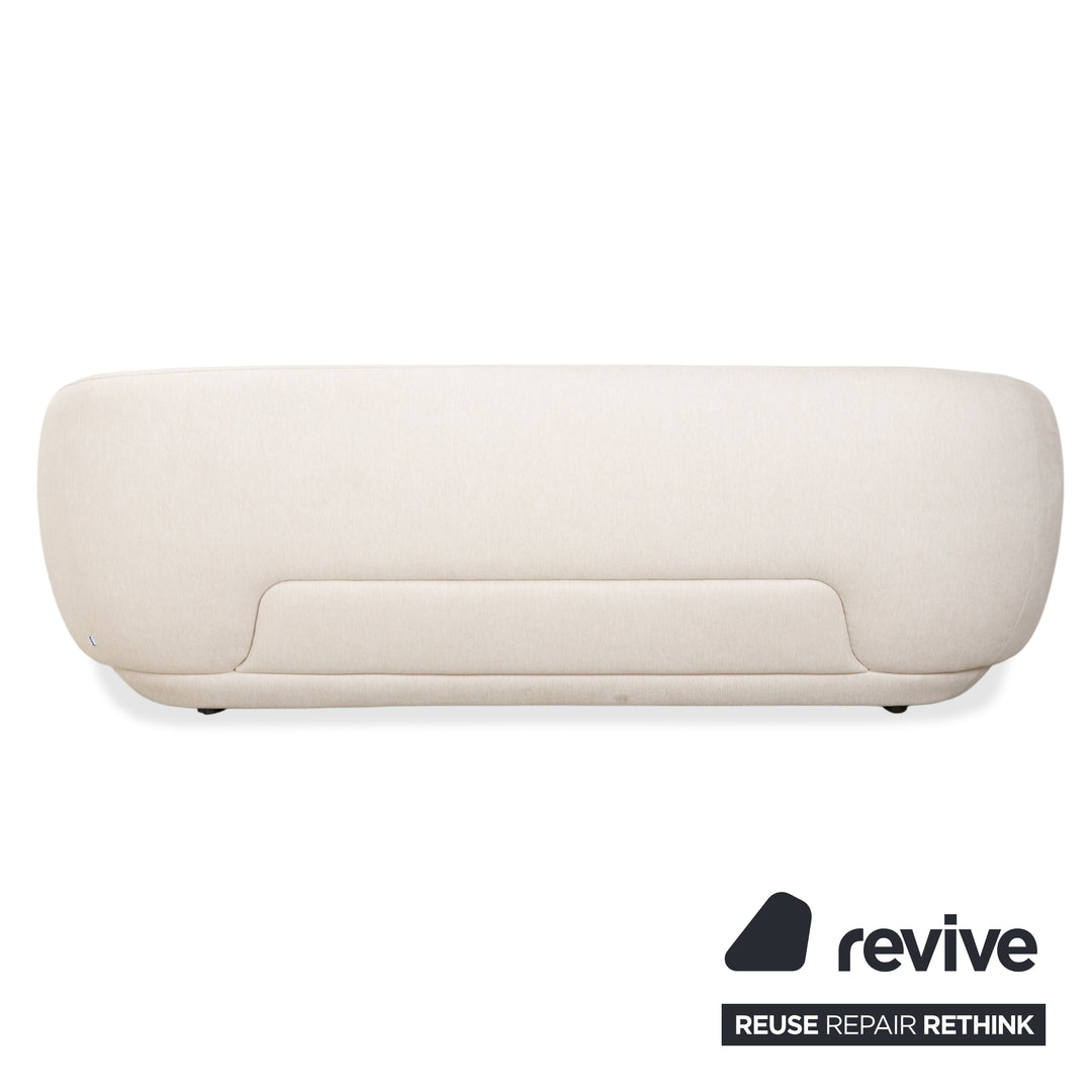 BoConcept Bolzano Stoff Dreisitzer Sessel Hocker Creme Weiß Sofa Couch
