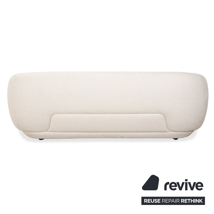 BoConcept Bolzano Stoff Dreisitzer Sessel Hocker Creme Weiß Sofa Couch