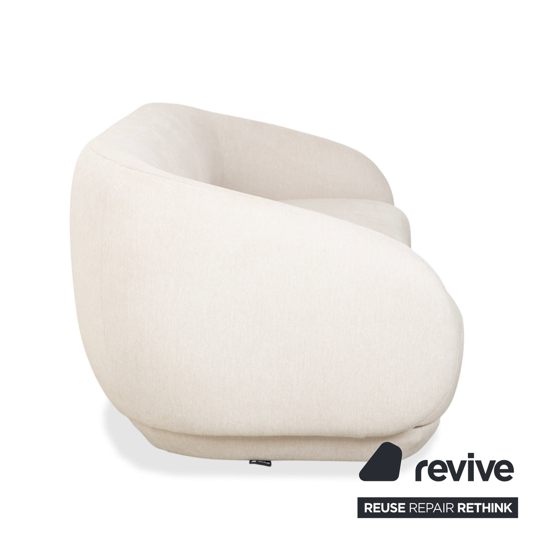 BoConcept Bolzano Stoff Dreisitzer Sessel Hocker Creme Weiß Sofa Couch