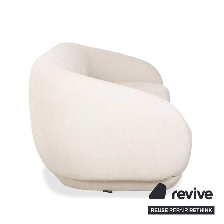 BoConcept Bolzano Stoff Dreisitzer Sessel Hocker Creme Weiß Sofa Couch