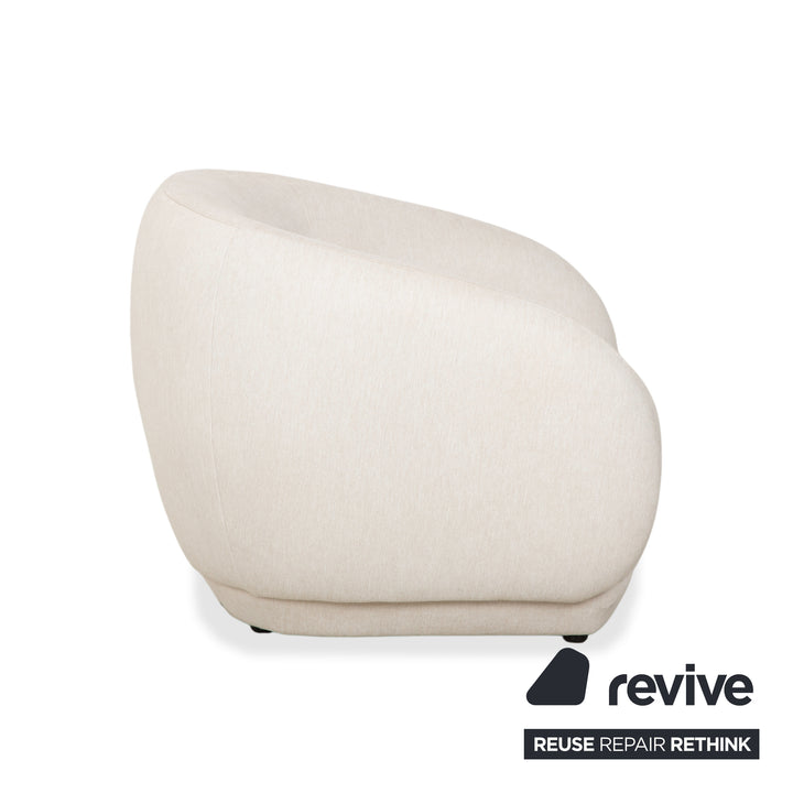 BoConcept Bolzano Stoff Dreisitzer Sessel Hocker Creme Weiß Sofa Couch