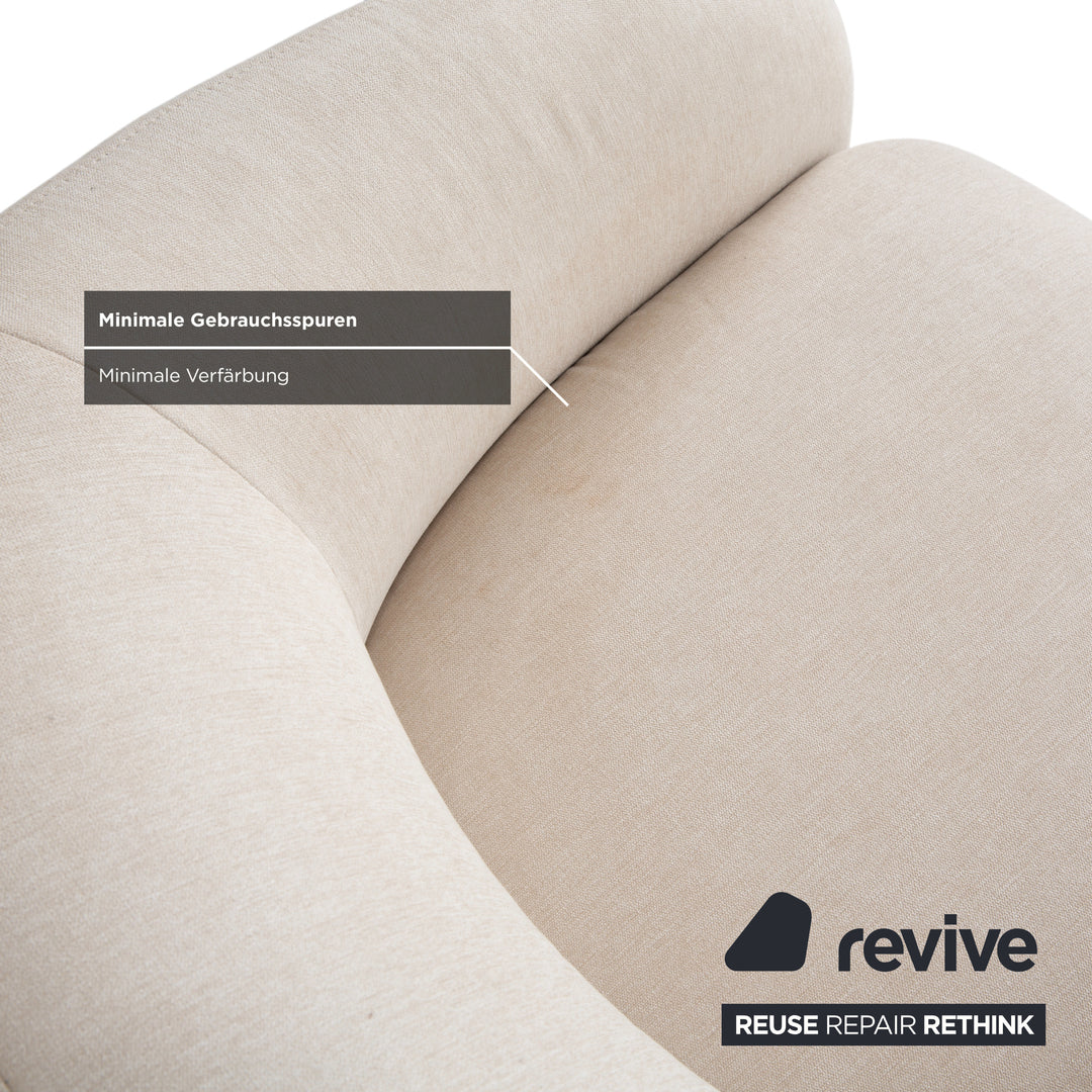 Fauteuil/tabouret trois places en tissu Bolzano de BoConcept, canapé/fauteuil blanc crème