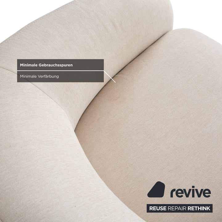 Fauteuil/tabouret trois places en tissu Bolzano de BoConcept, canapé/fauteuil blanc crème