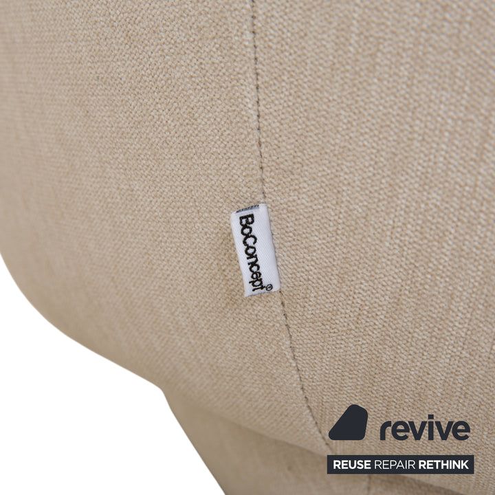 BoConcept Bolzano Stoff Dreisitzer Sessel Hocker Creme Weiß Sofa Couch