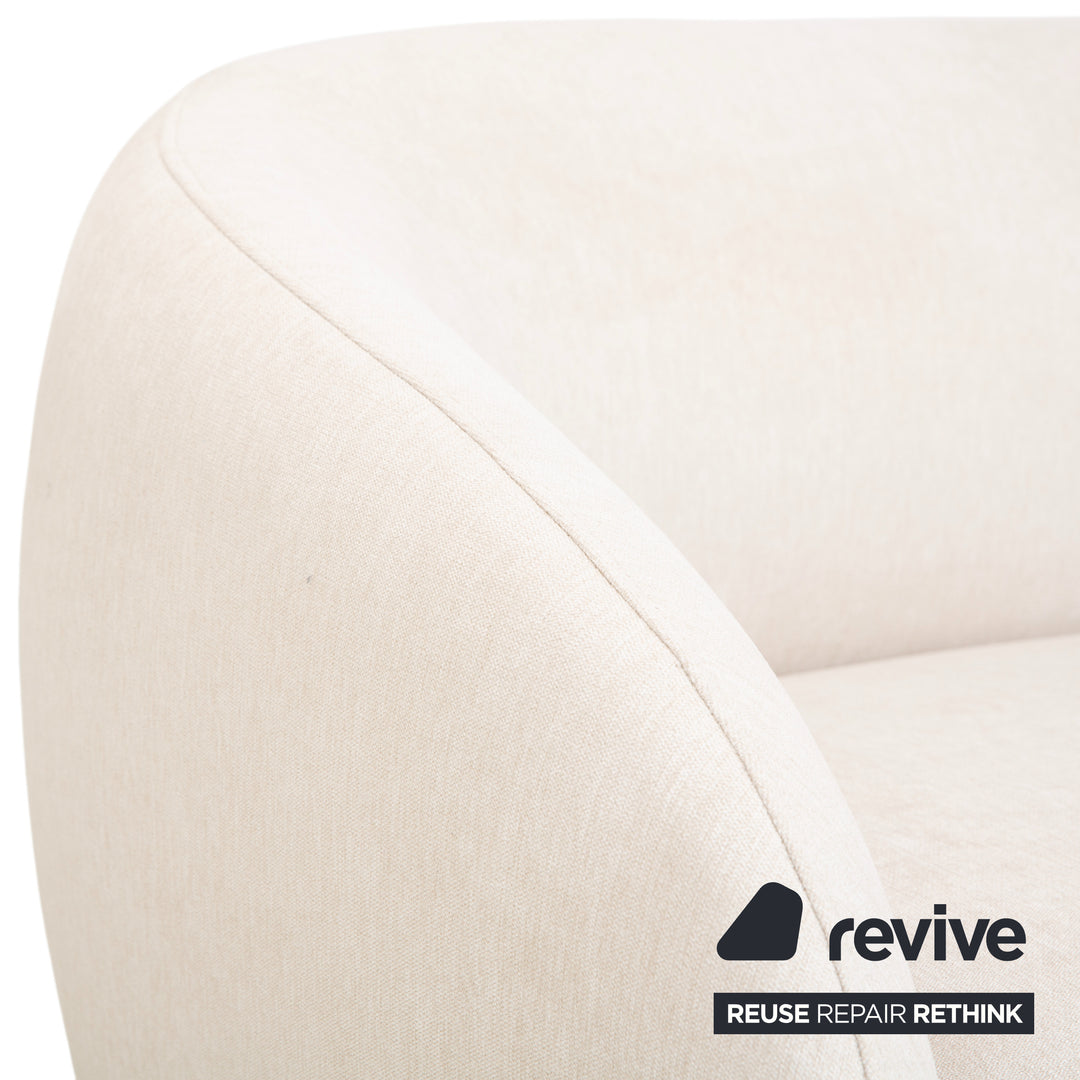 BoConcept Bolzano Stoff Dreisitzer Sessel Hocker Creme Weiß Sofa Couch