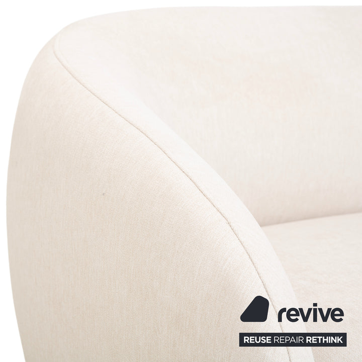BoConcept Bolzano Stoff Dreisitzer Sessel Hocker Creme Weiß Sofa Couch