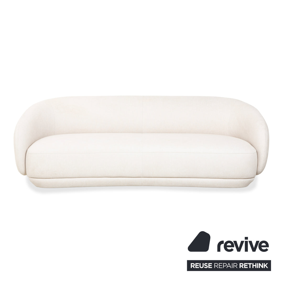 BoConcept Bolzano Stoff Dreisitzer Sessel Hocker Creme Weiß Sofa Couch
