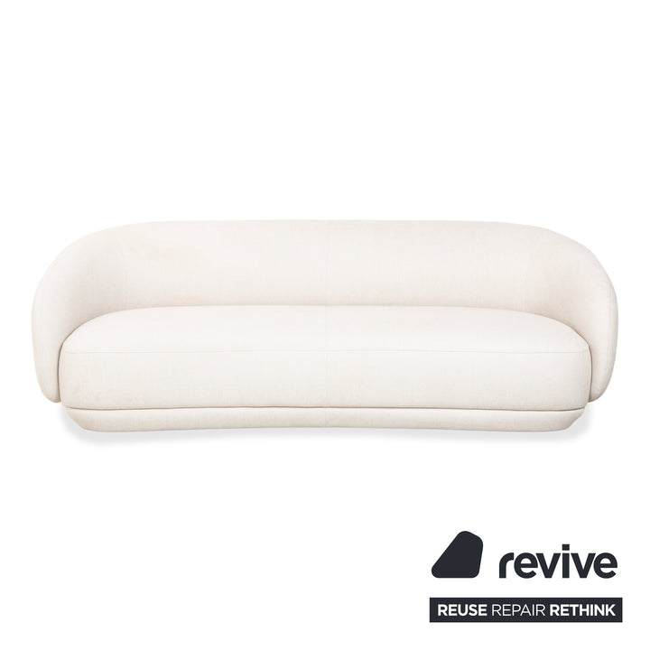 BoConcept Bolzano Stoff Dreisitzer Sessel Hocker Creme Weiß Sofa Couch