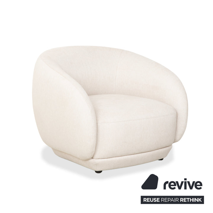BoConcept Bolzano Stoff Dreisitzer Sessel Hocker Creme Weiß Sofa Couch