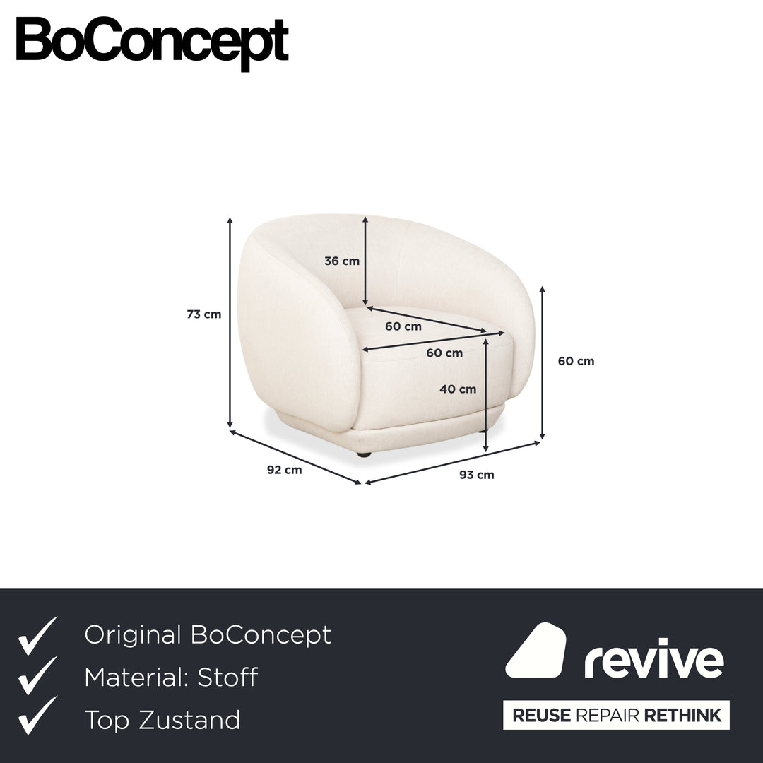 Fauteuil en tissu BoConcept Bolzano beige crème