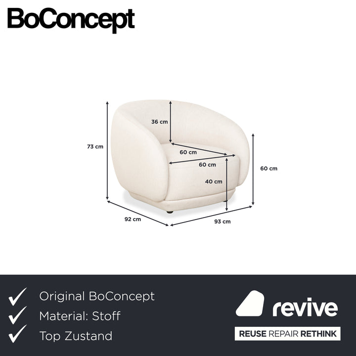 Fauteuil en tissu BoConcept Bolzano beige crème