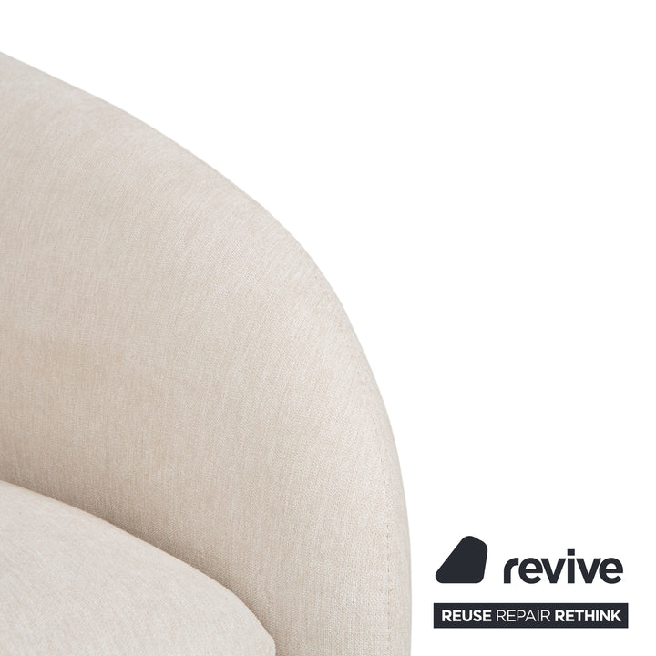 Fauteuil et repose-pieds en tissu BoConcept Bolzano, beige crème
