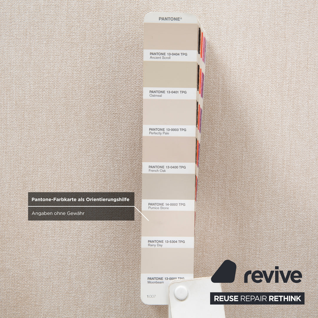 Fauteuil et repose-pieds en tissu BoConcept Bolzano, beige crème