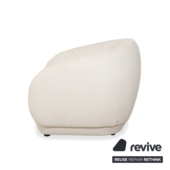 Fauteuil et repose-pieds en tissu BoConcept Bolzano, beige crème