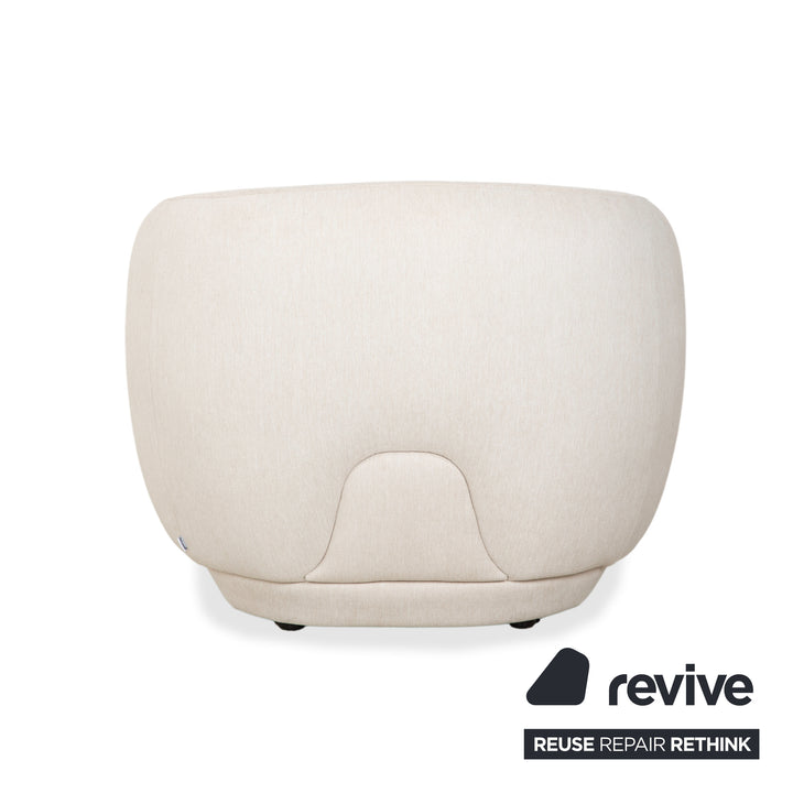 Fauteuil et repose-pieds en tissu BoConcept Bolzano, beige crème