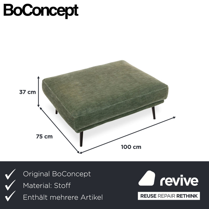 BoConcept Carlton Garnitur Stoff Dreisitzer Hocker Grün Moos Sofa Couch
