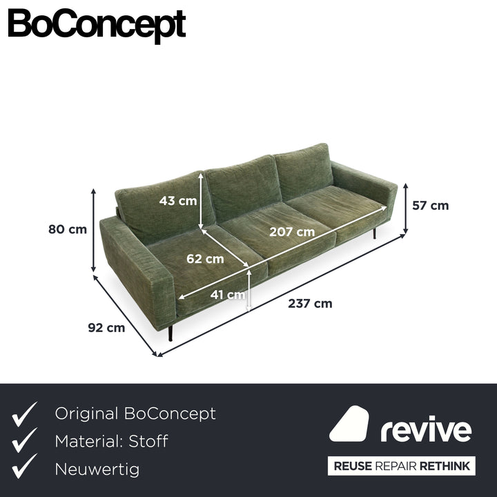 BoConcept Carlton Stoff Dreisitzer Grün Moos Sofa Couch