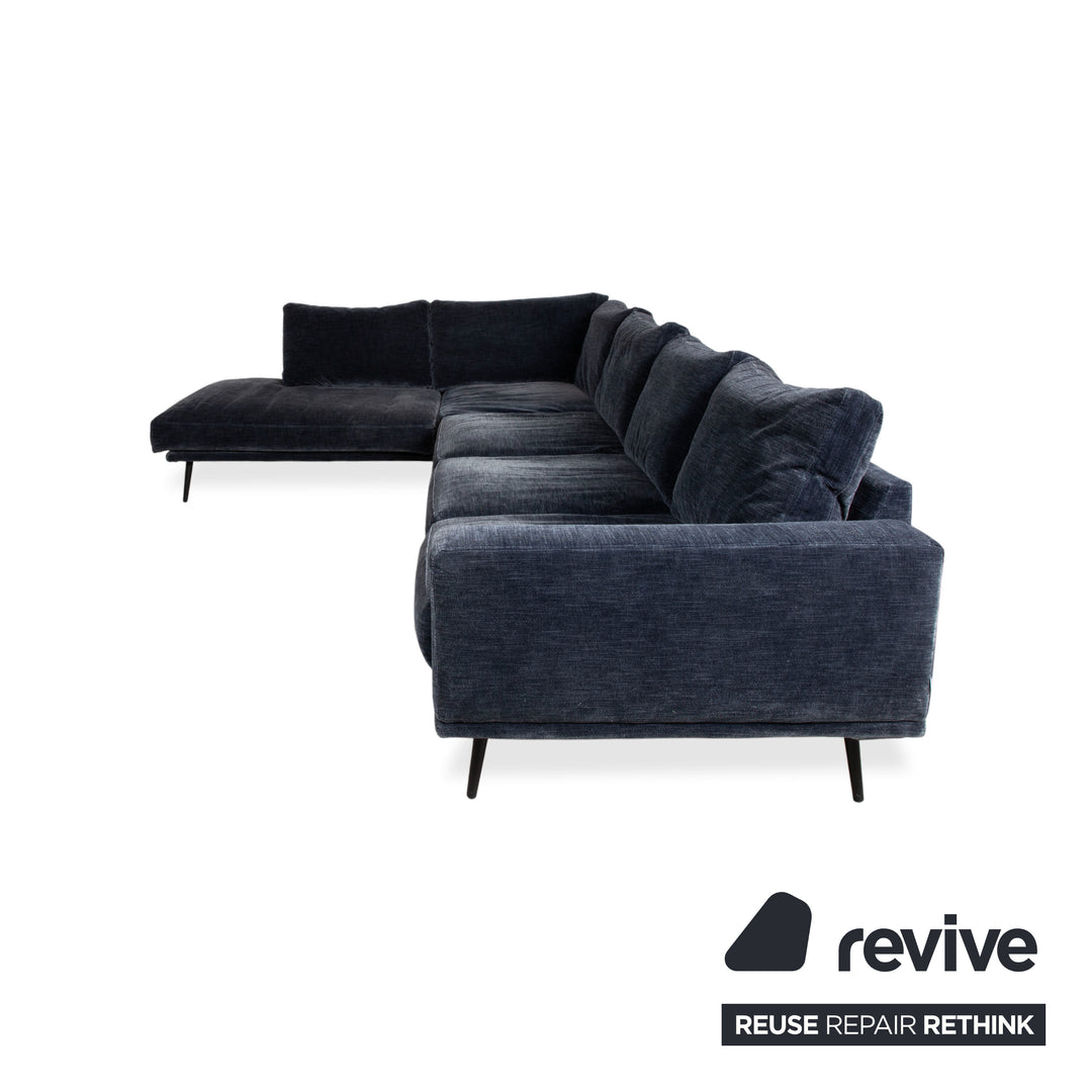 BoConcept Carlton Stoff Ecksofa Blau Recamiere Links Couch