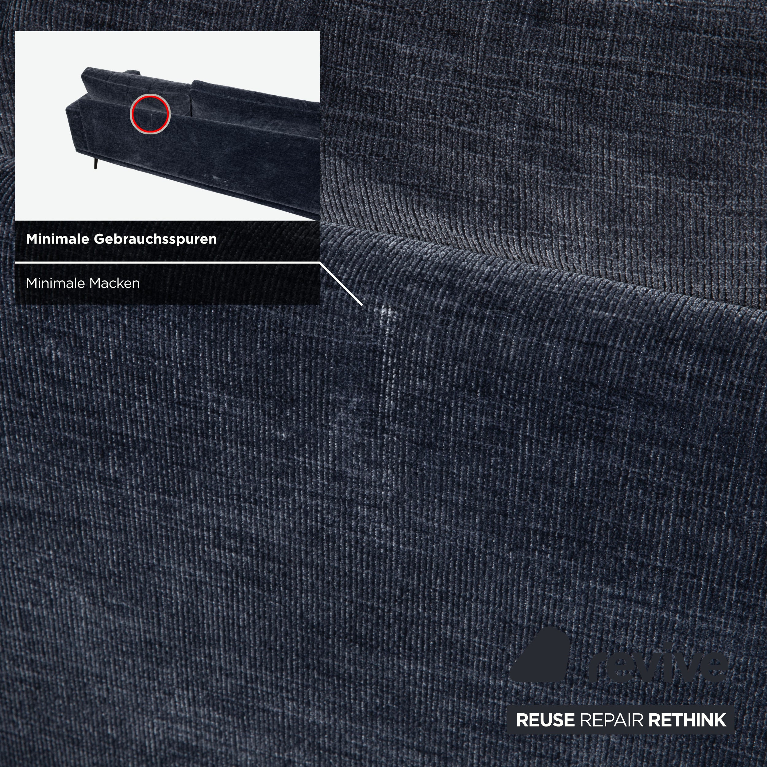 BoConcept Carlton Stoff Ecksofa Blau Recamiere Links Couch