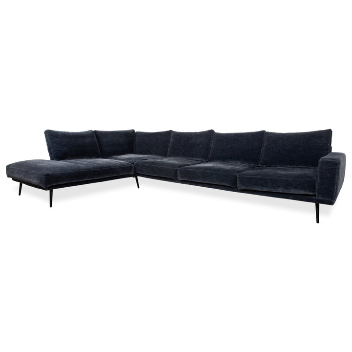 BoConcept Carlton Fabric Corner Sofa Blue Chaise Left Couch