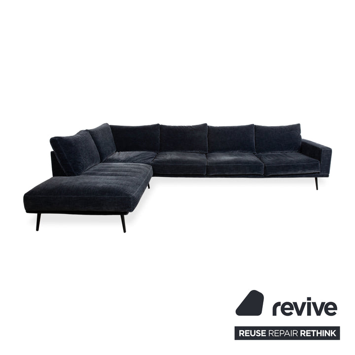 BoConcept Carlton Stoff Ecksofa Blau Recamiere Links Couch