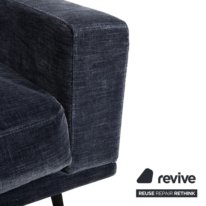 BoConcept Carlton Fabric Corner Sofa Blue Chaise Left Couch