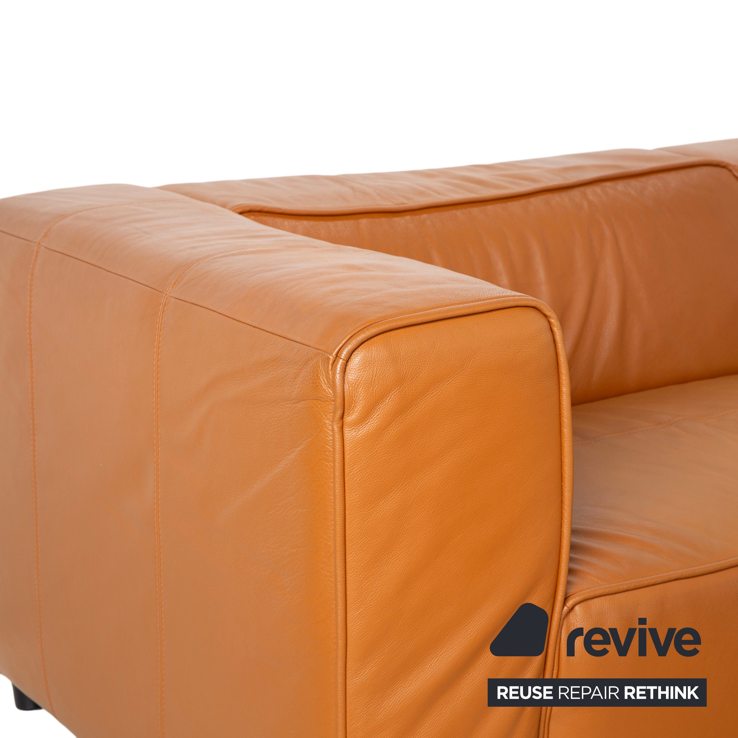 BoConcept Carmo Leather Corner Sofa Brown Cognac Sofa Couch