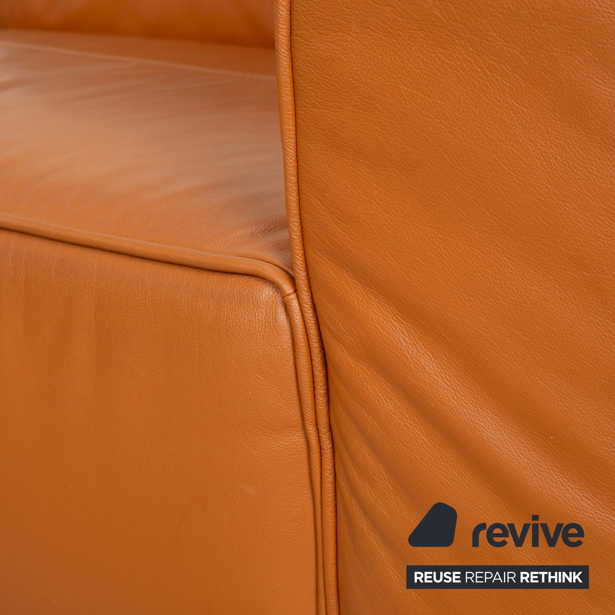 BoConcept Carmo Leather Corner Sofa Brown Cognac Sofa Couch