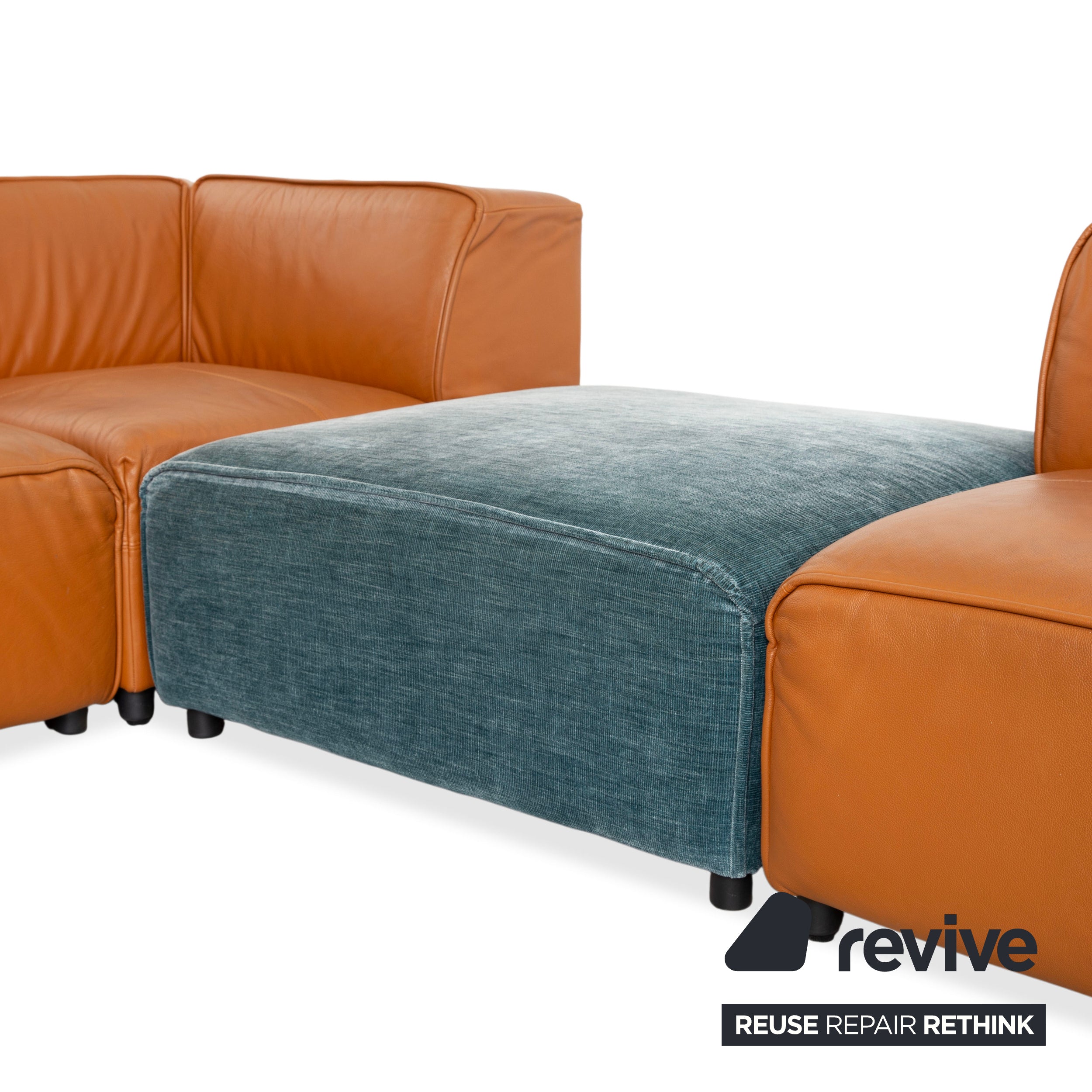BoConcept Carmo Leather Corner Sofa Brown Cognac Sofa Couch