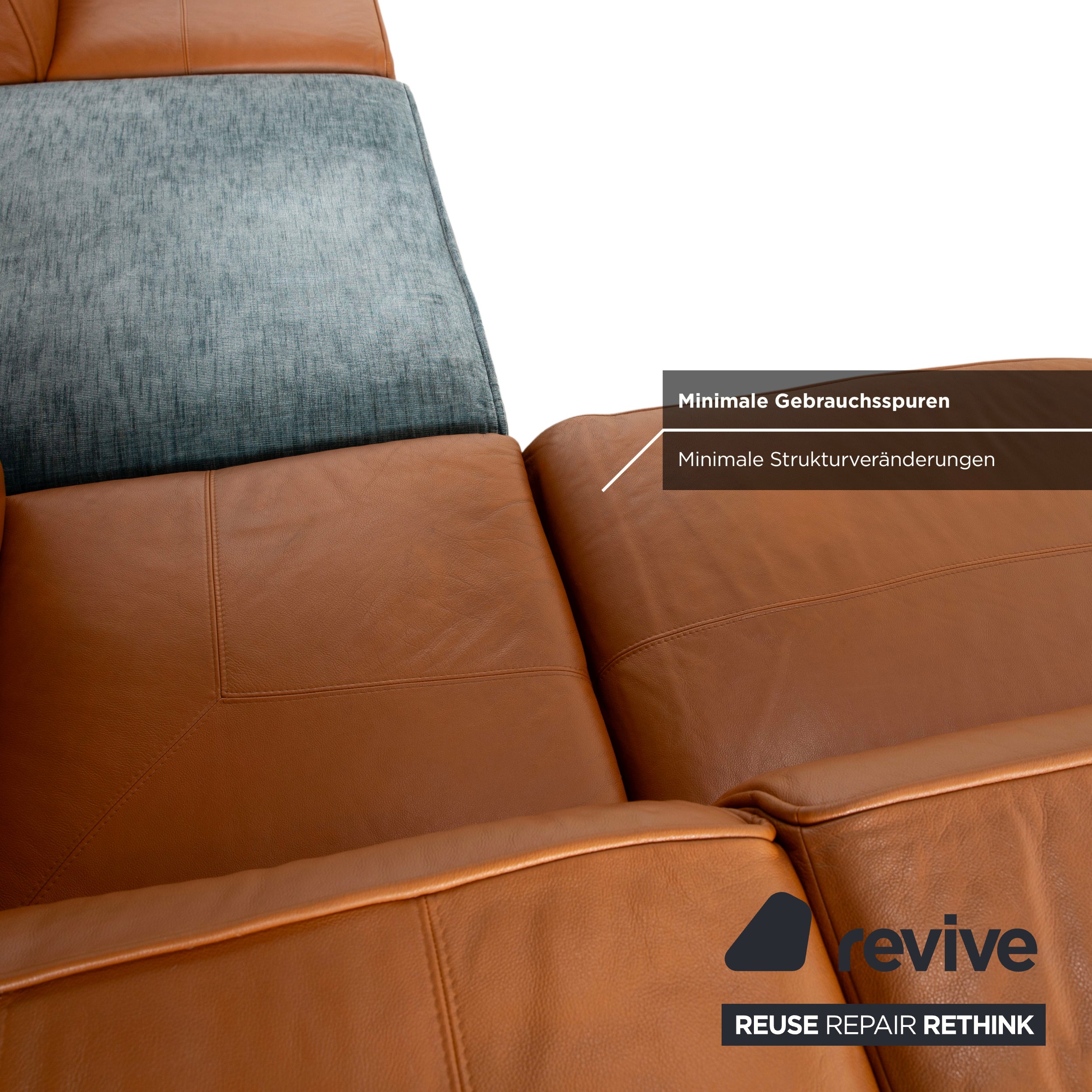 BoConcept Carmo Leather Corner Sofa Brown Cognac Sofa Couch