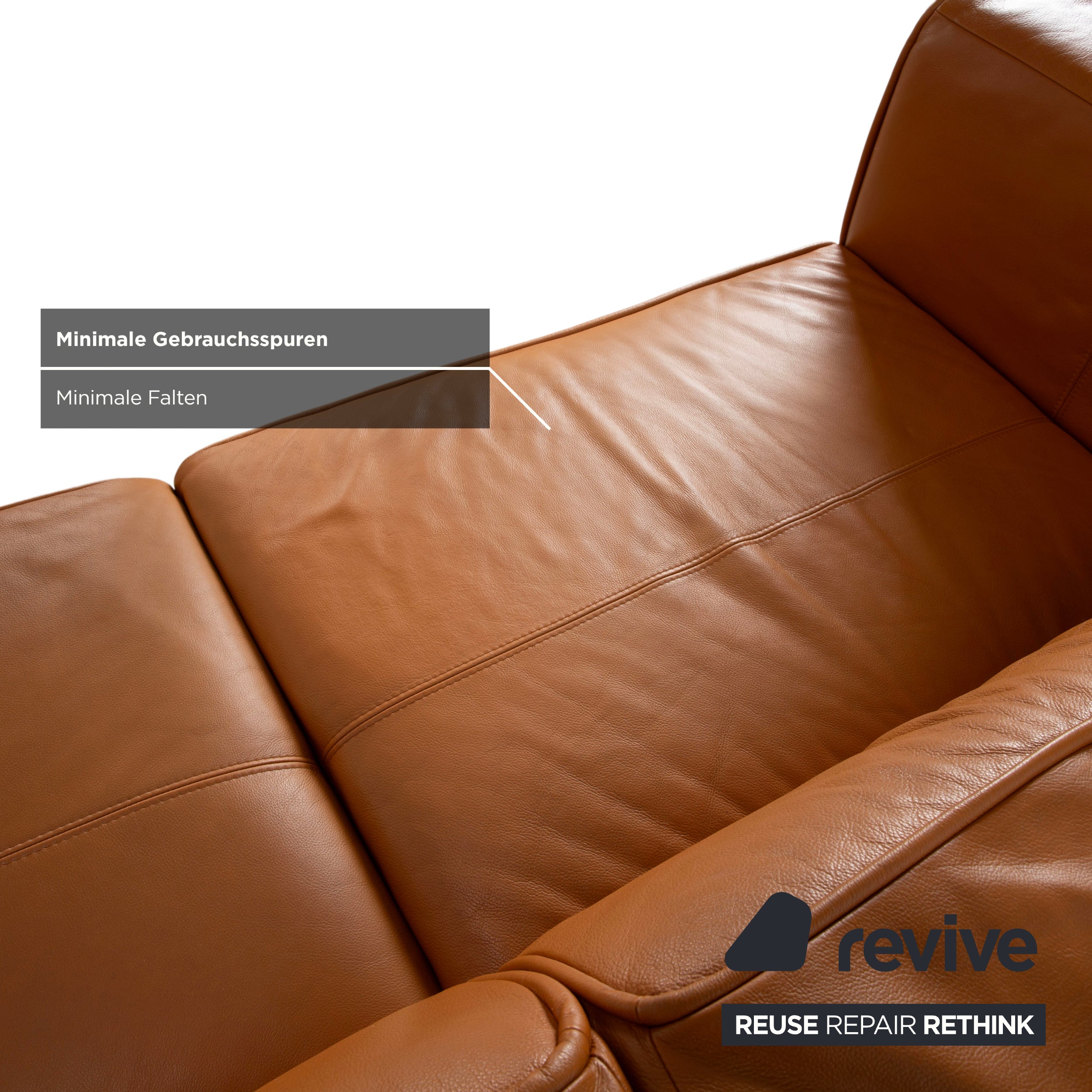 BoConcept Carmo Leather Corner Sofa Brown Cognac Sofa Couch