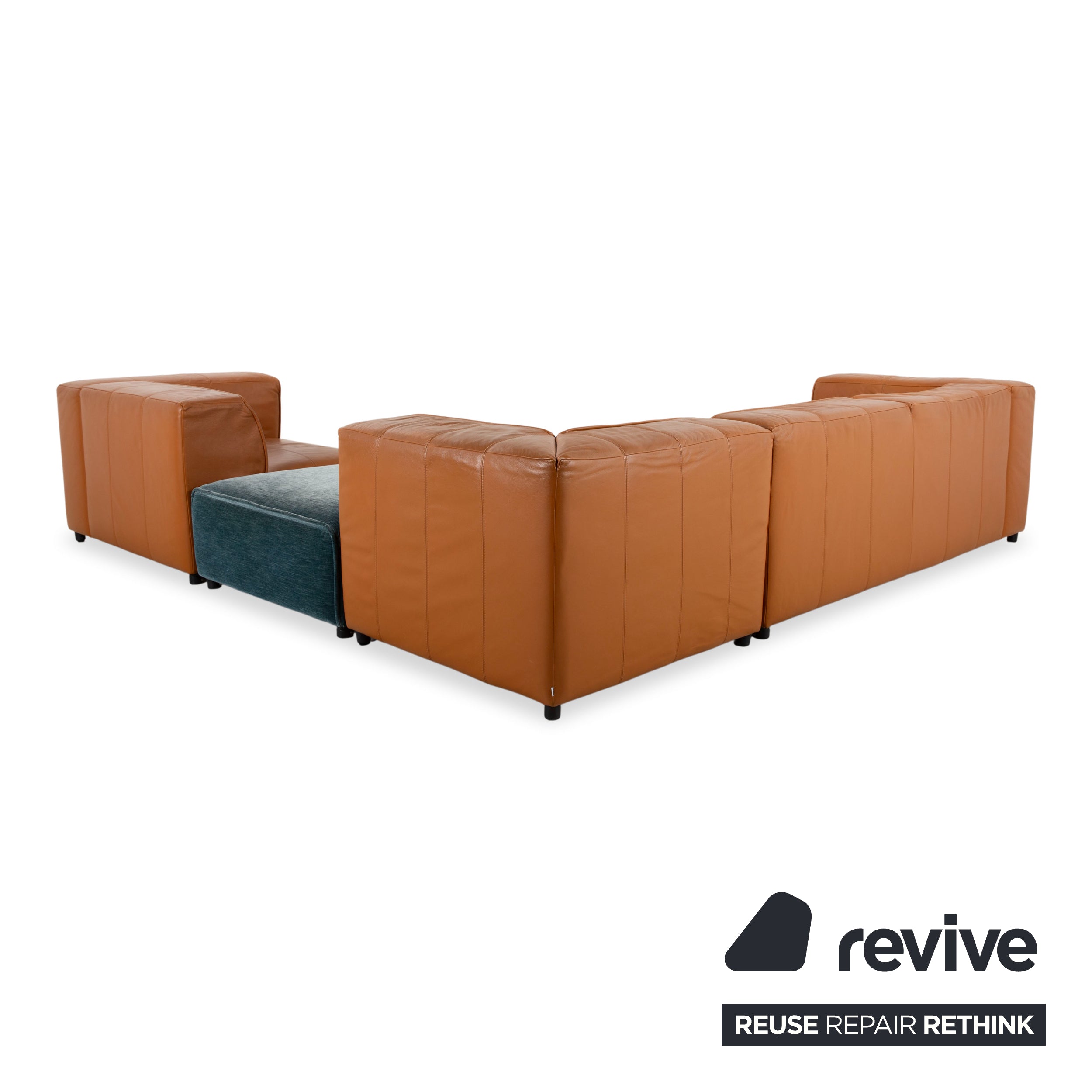 BoConcept Carmo Leather Corner Sofa Brown Cognac Sofa Couch