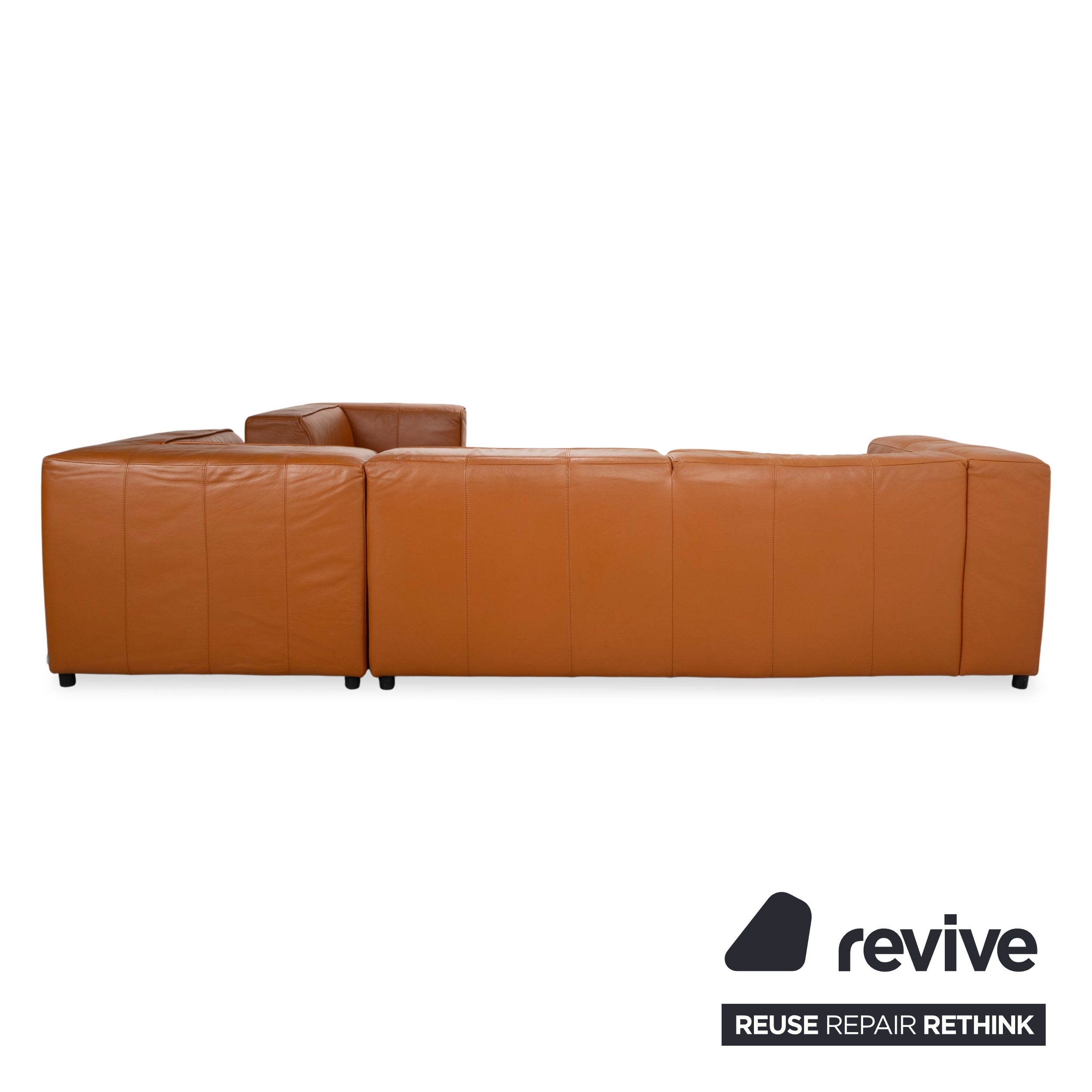 BoConcept Carmo Leather Corner Sofa Brown Cognac Sofa Couch