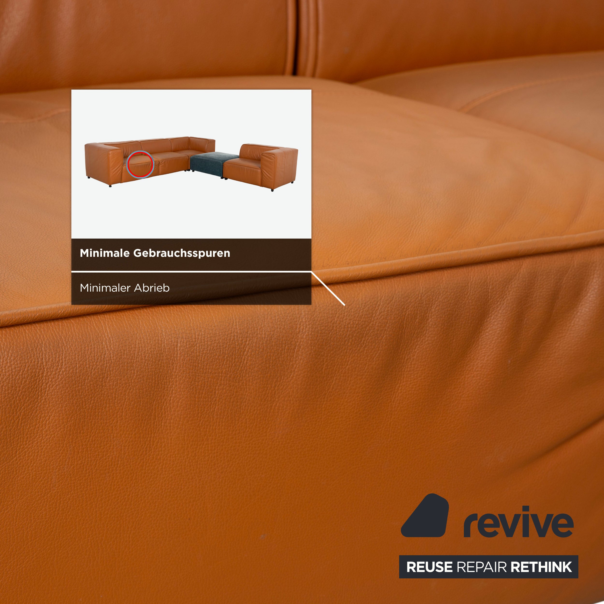 BoConcept Carmo Leather Corner Sofa Brown Cognac Sofa Couch