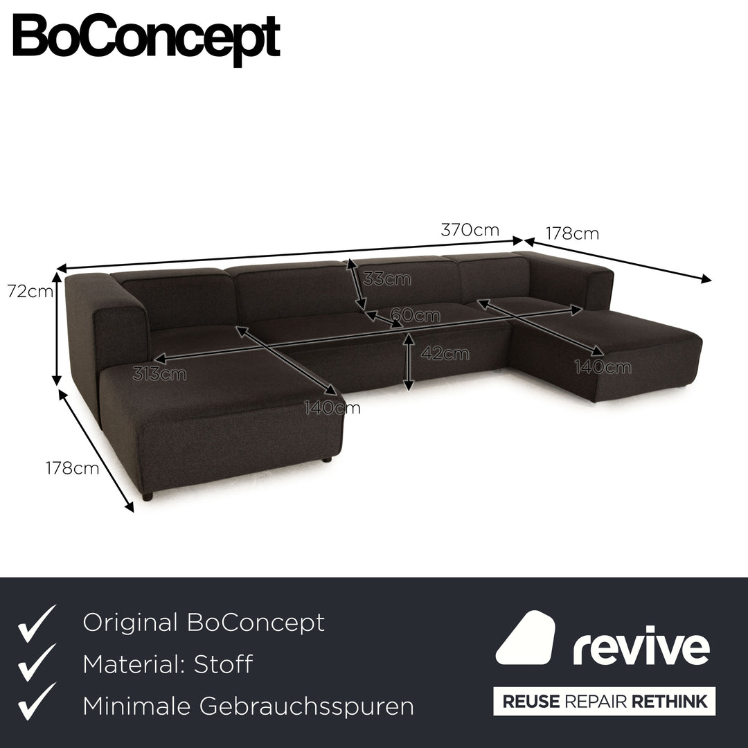 BoConcept Carmo fabric corner sofa anthracite chaise longue right &amp; left sofa couch