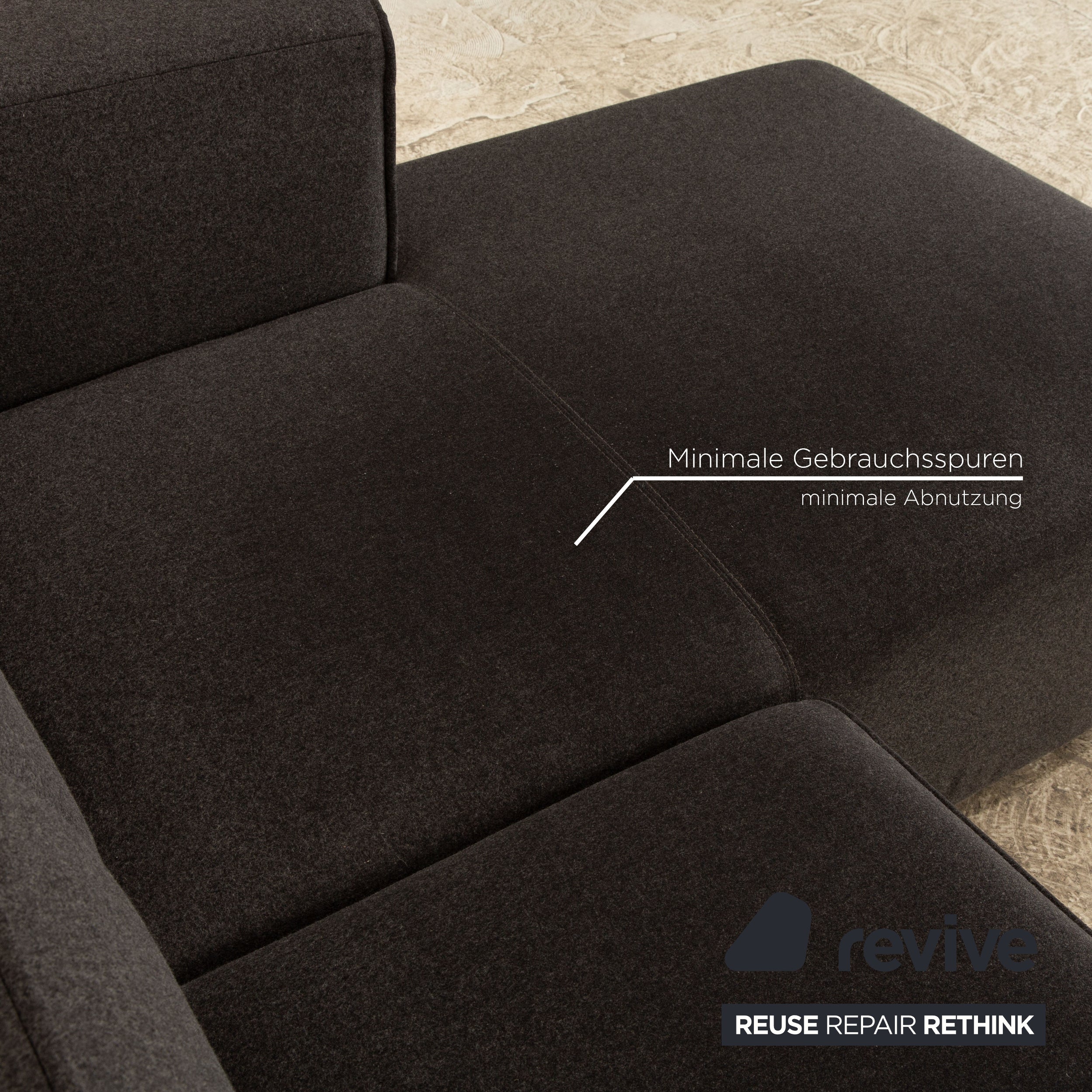 BoConcept Carmo fabric corner sofa anthracite chaise longue right & left sofa couch