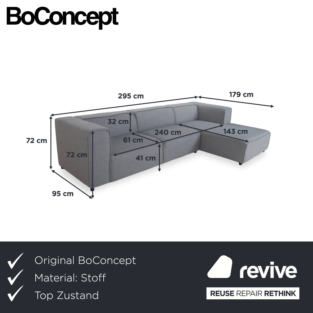 BoConcept Carmo Stoff Ecksofa Grau Sofa Couch