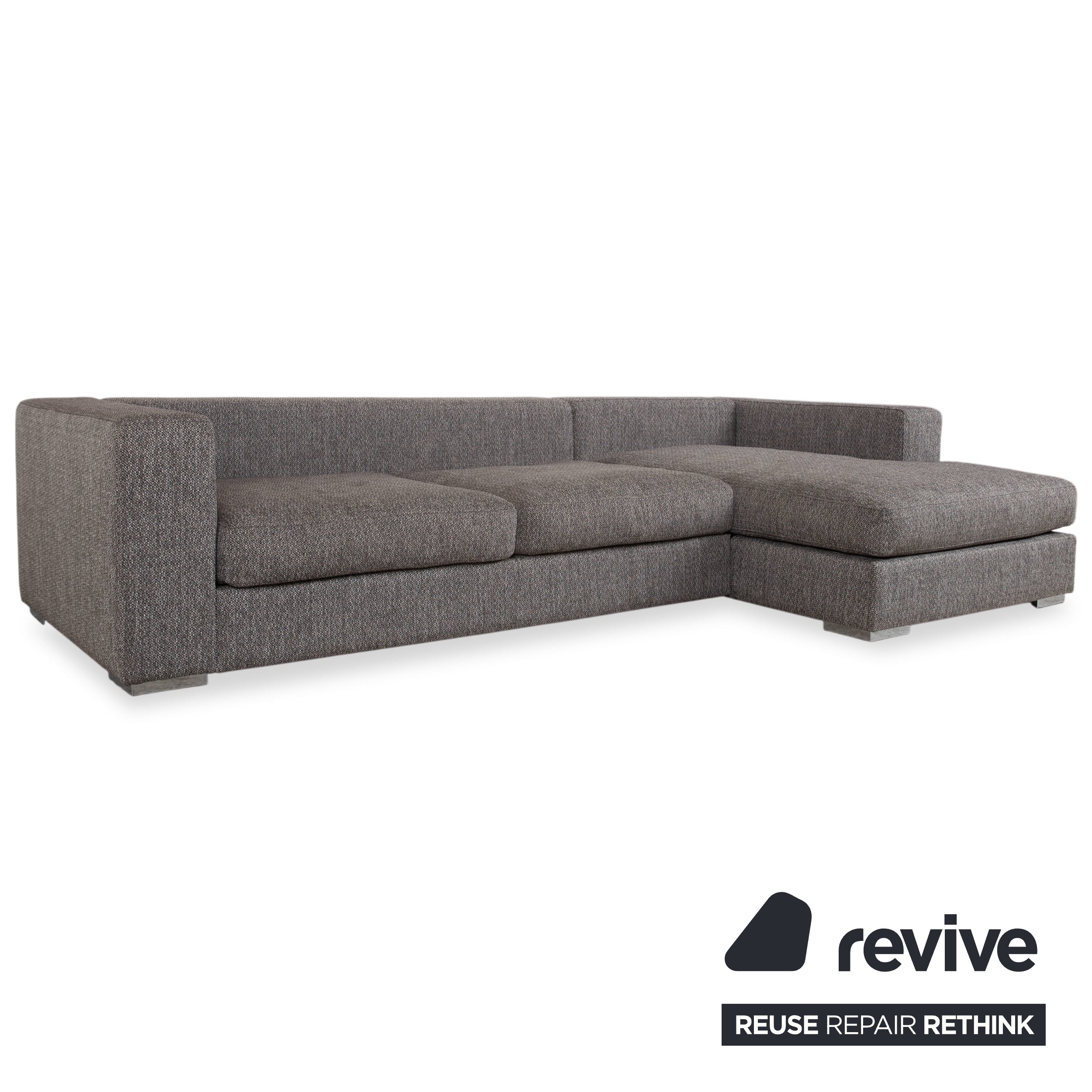 BoConcept Cenova Garnitur Stoff Ecksofa Hocker Grau Sofa Couch