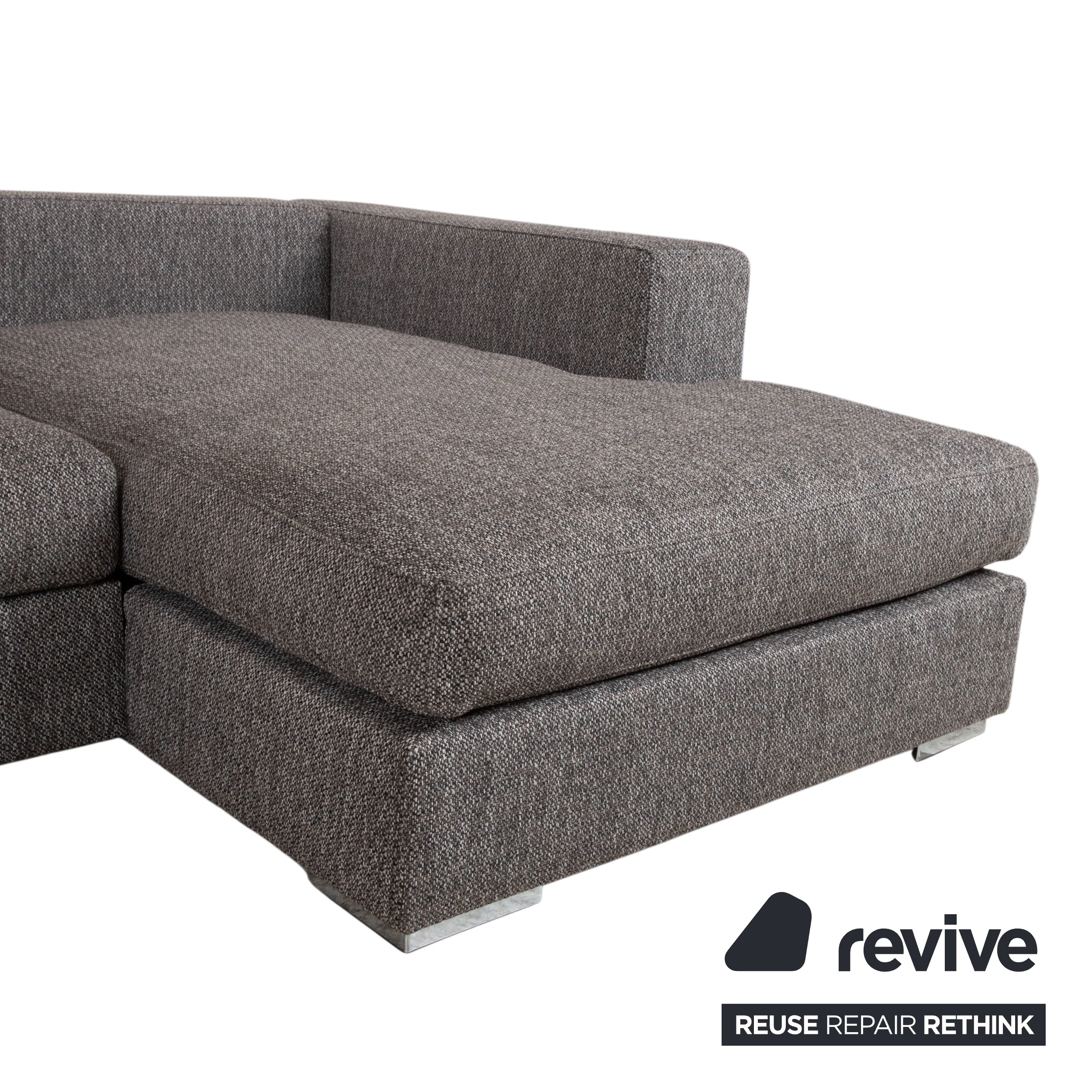 BoConcept Cenova Garnitur Stoff Ecksofa Hocker Grau Sofa Couch