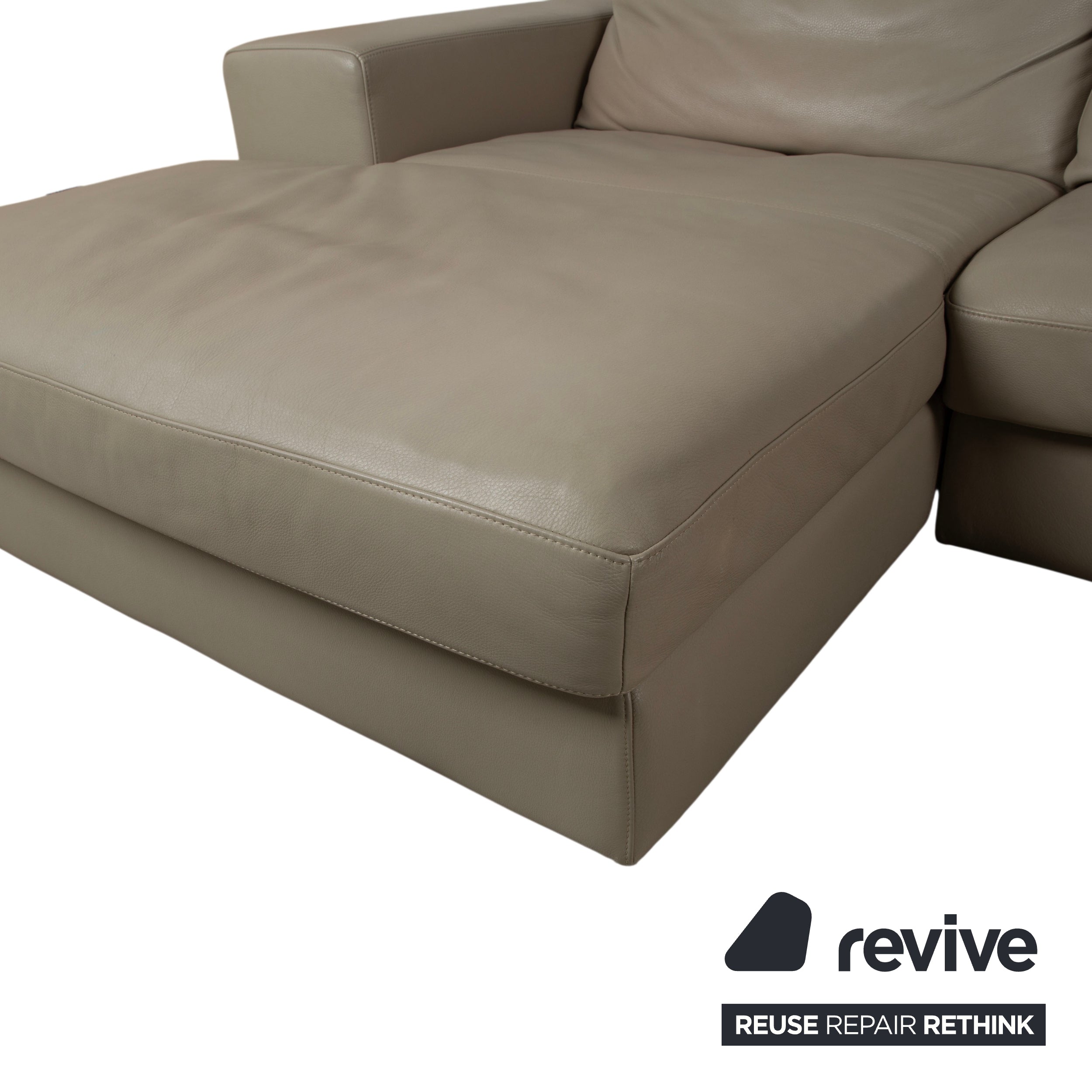 BoConcept Cenova Leather Corner Sofa Beige Cream Sofa Couch Manual Function