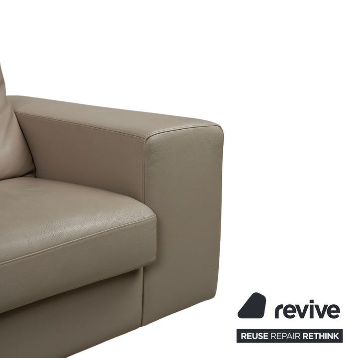 BoConcept Cenova Leder Ecksofa Beige Creme Sofa Couch manuelle Funktion