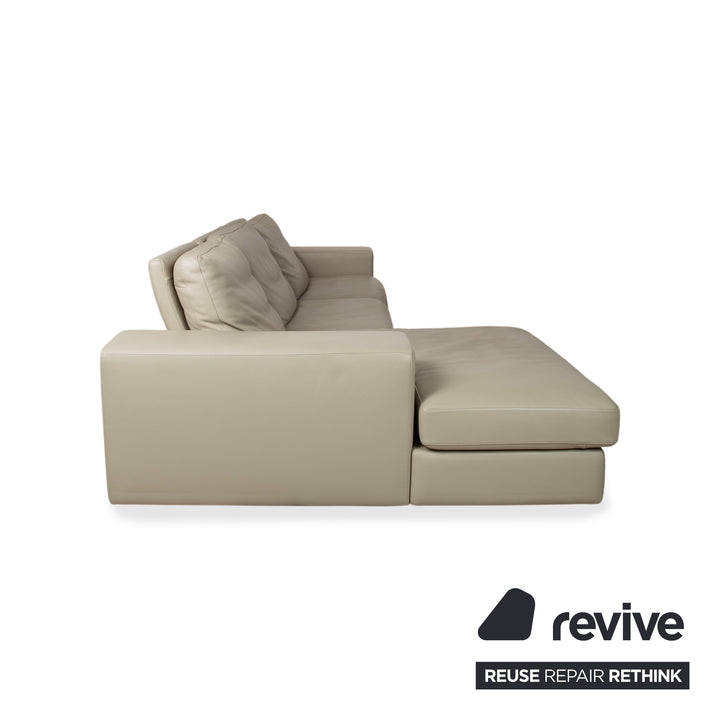 BoConcept Cenova Leder Ecksofa Beige Creme Sofa Couch manuelle Funktion