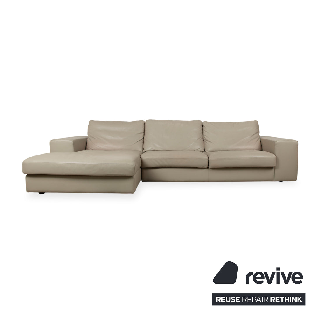 BoConcept Cenova Leder Ecksofa Beige Creme Sofa Couch manuelle Funktion