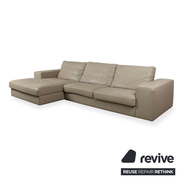 BoConcept Cenova Leder Ecksofa Beige Creme Sofa Couch manuelle Funktion