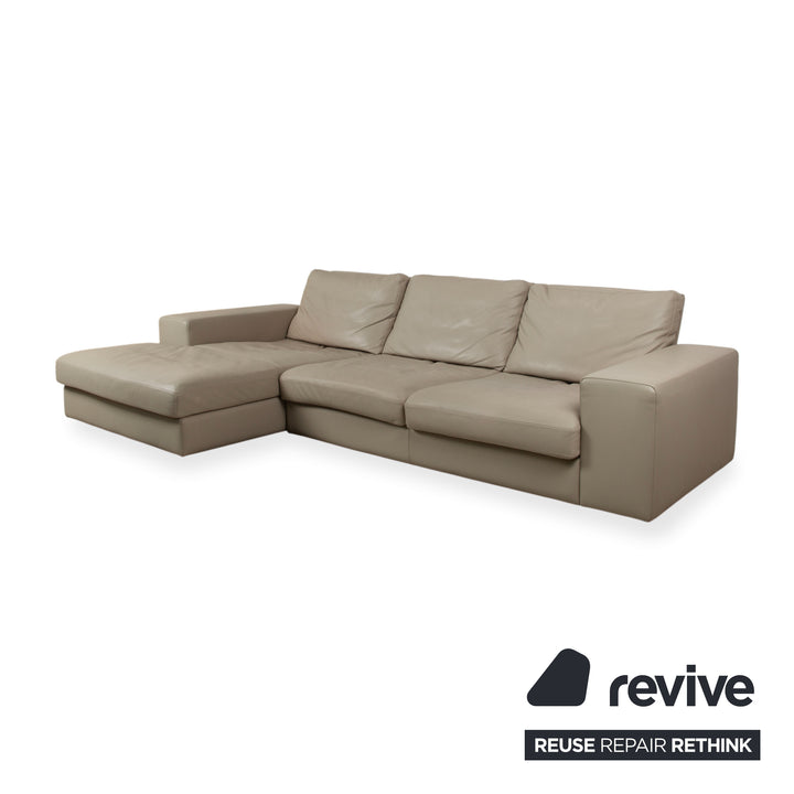 BoConcept Cenova Leder Ecksofa Beige Creme Sofa Couch manuelle Funktion
