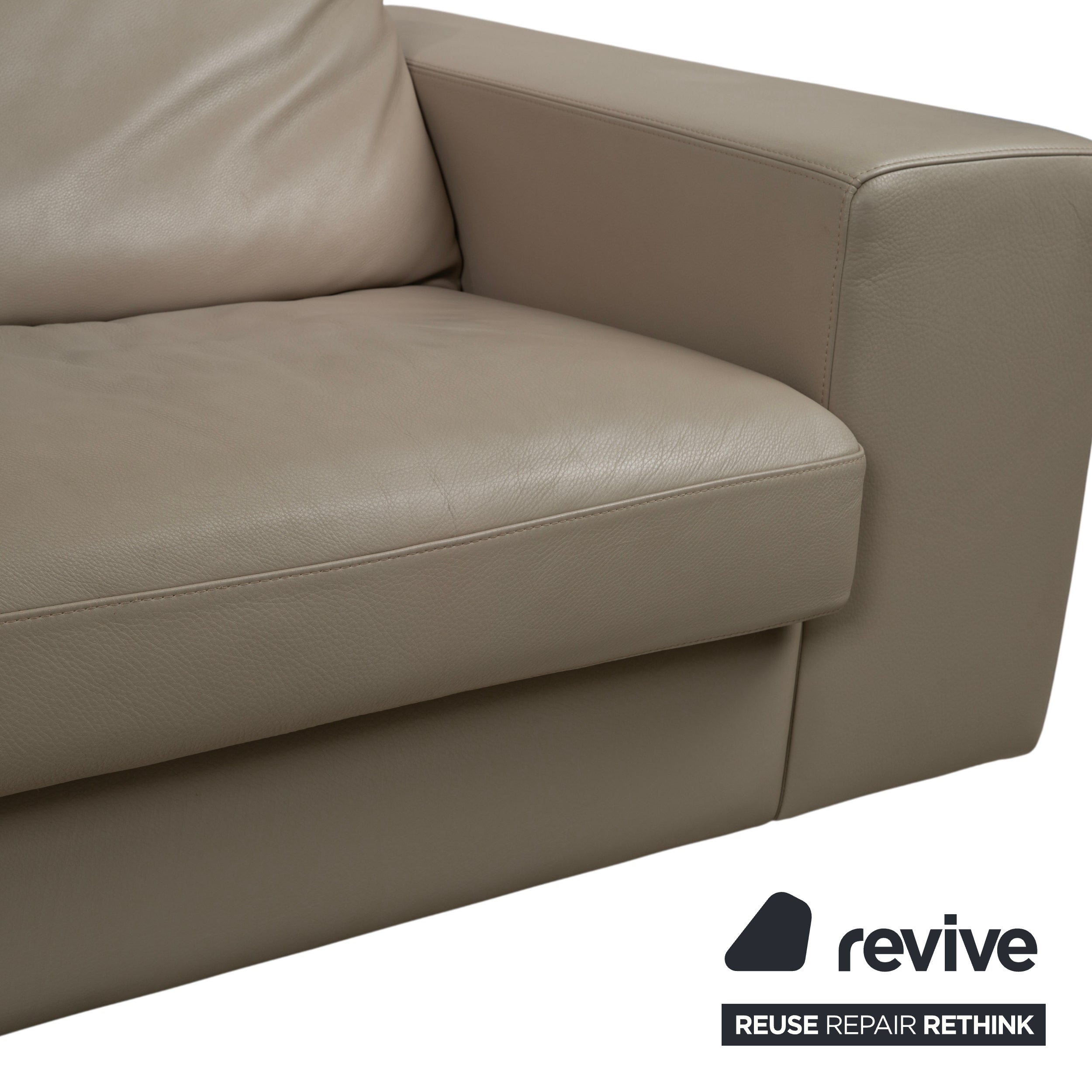 BoConcept Cenova Leather Corner Sofa Beige Cream Sofa Couch Manual Function