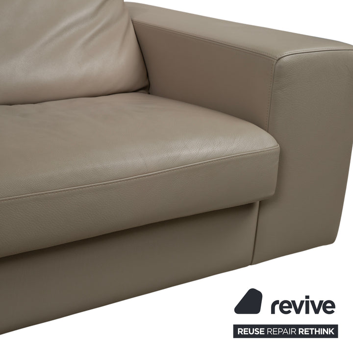 BoConcept Cenova Leder Ecksofa Beige Creme Sofa Couch manuelle Funktion