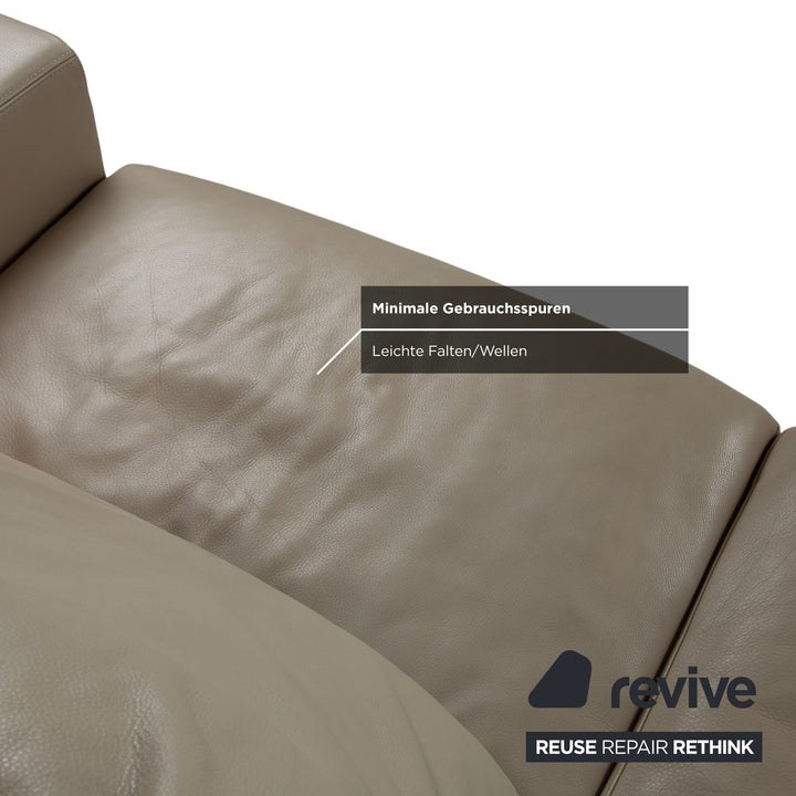 BoConcept Cenova Leder Ecksofa Beige Creme Sofa Couch manuelle Funktion
